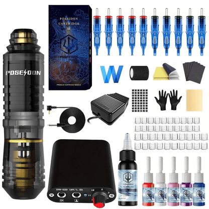 Poseidon Wireless Tattoo Pen Kit Complete Beginner Tattoo Machine Set 3