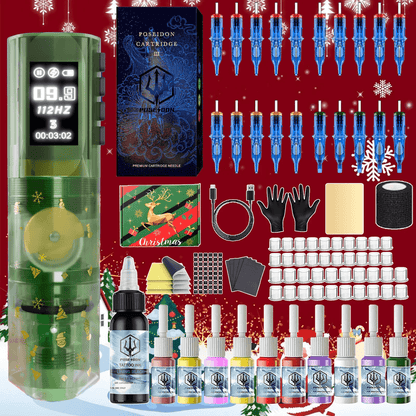 Poseidon Wireless Tattoo Pen Kit Complete Beginner Tattoo Machine Set 4