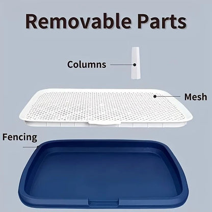 Plastic Dog Potty Training Tray With Removable Net Reusable Puppy Toilet Holder 2