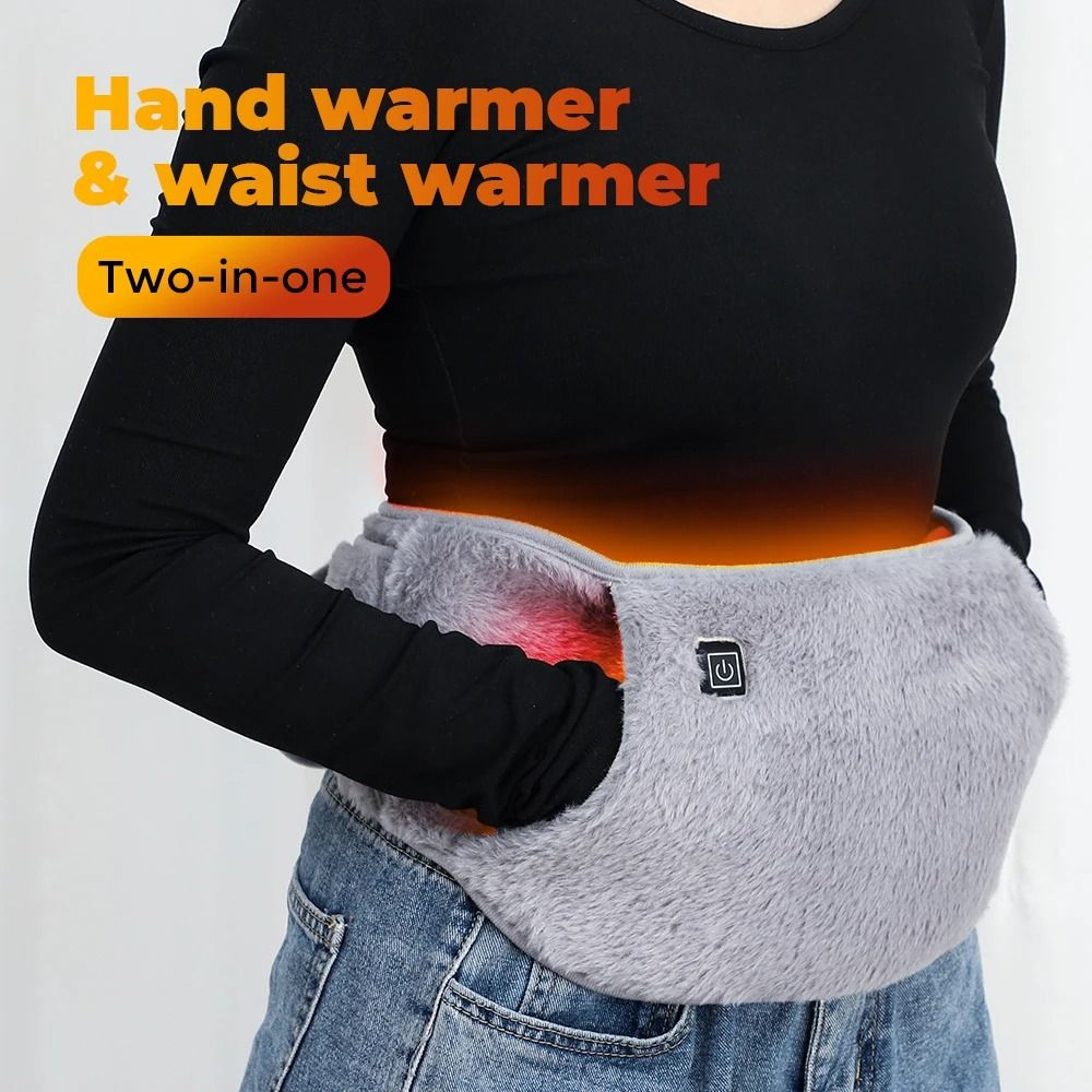 USB Electric Heating Waist Belt For Lumbar Abdominal Pain Relief And Hand Warmer Function 2