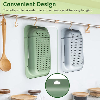 Collapsible Home Colander Over the Sink for Kitchen Use, Strainer Basket for Vegetables, Fruits, Pasta