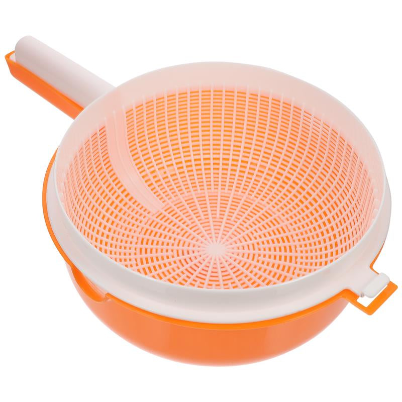 Fruit Vegetable Strainer Basket Kitchen, Double Layer Drainage Colander Bowl, Handled Pasta Strainer Vegetable Wash Bowl