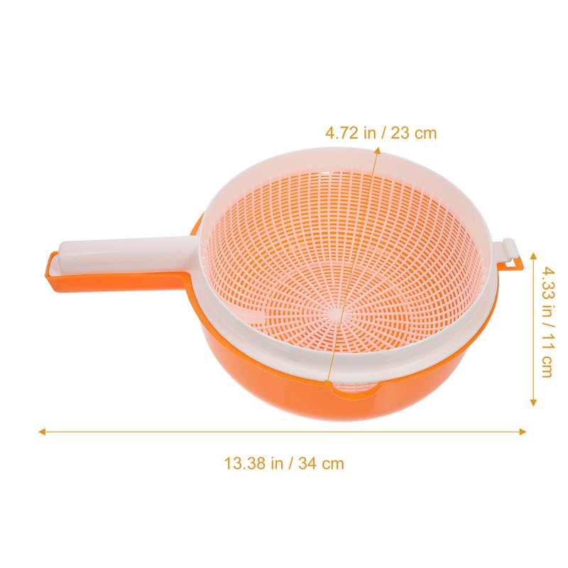Fruit Vegetable Strainer Basket Kitchen, Double Layer Drainage Colander Bowl, Handled Pasta Strainer Vegetable Wash Bowl