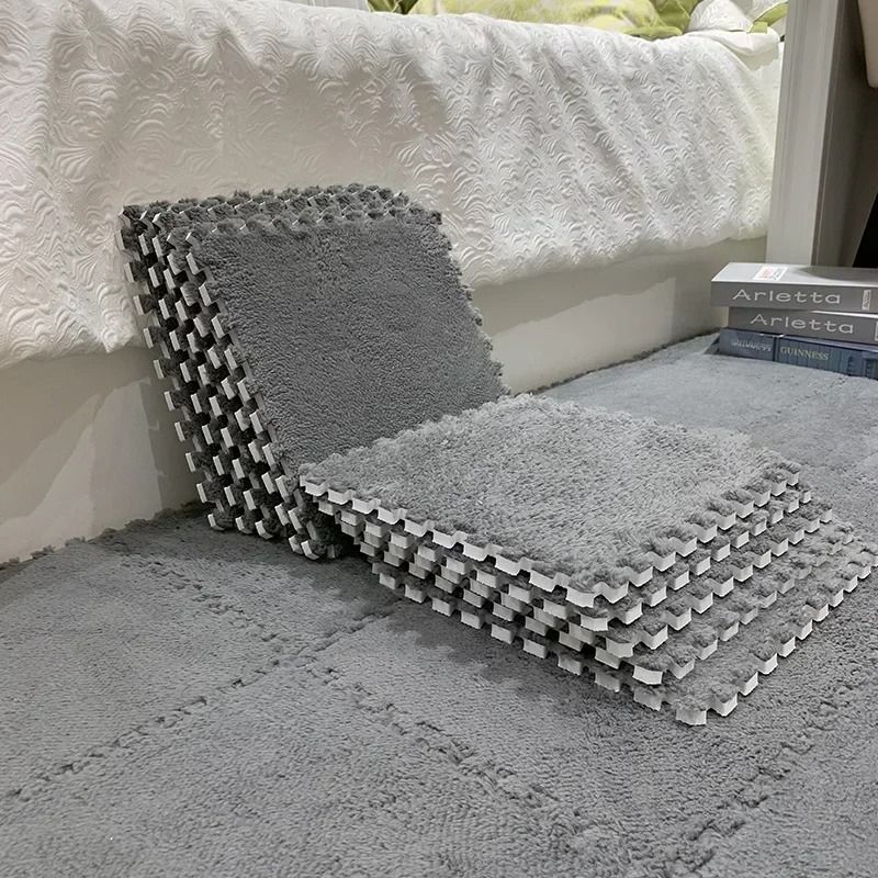 Plush Padded Puzzle Mat for Baby Anti Shock Play Carpet Soft Foam Tiles