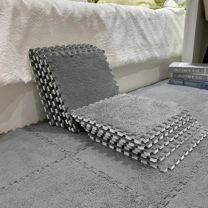 Plush Padded Puzzle Mat for Baby Anti Shock Play Carpet Soft Foam Tiles