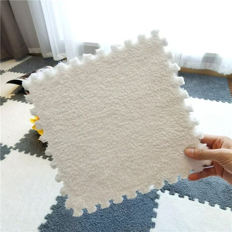 Plush Padded Puzzle Mat For Baby Anti Shock Play Carpet Soft Foam Tiles 7