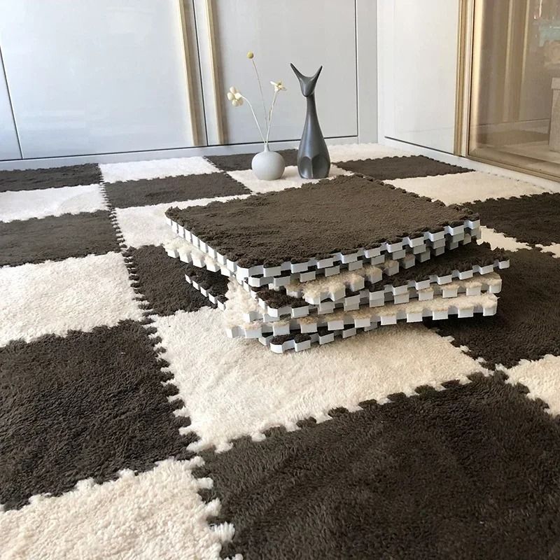 Plush Padded Puzzle Mat For Baby Anti Shock Play Carpet Soft Foam Tiles 2