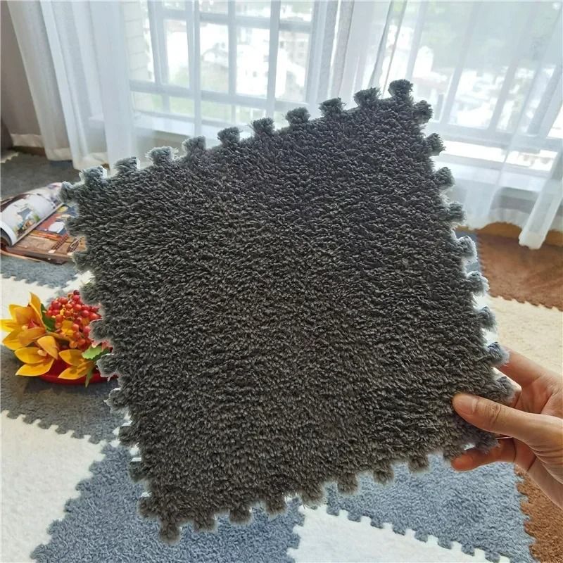 Plush Padded Puzzle Mat For Baby Anti Shock Play Carpet Soft Foam Tiles 4
