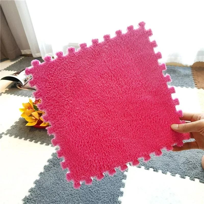 Plush Padded Puzzle Mat For Baby Anti Shock Play Carpet Soft Foam Tiles 5