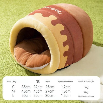 Plush Reindeer Cat Tunnel Bed Integrated Playhouse For Sleeping And Playing 5