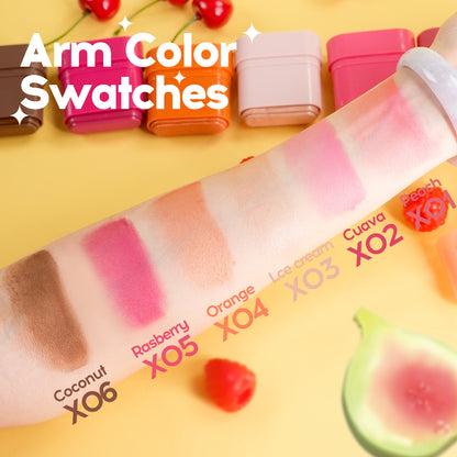 2in1 Flat Tube Fruit Blush Lipstick Stick Easy To Apply MultiUse Lip And Cheek Makeup Highlighter A 3