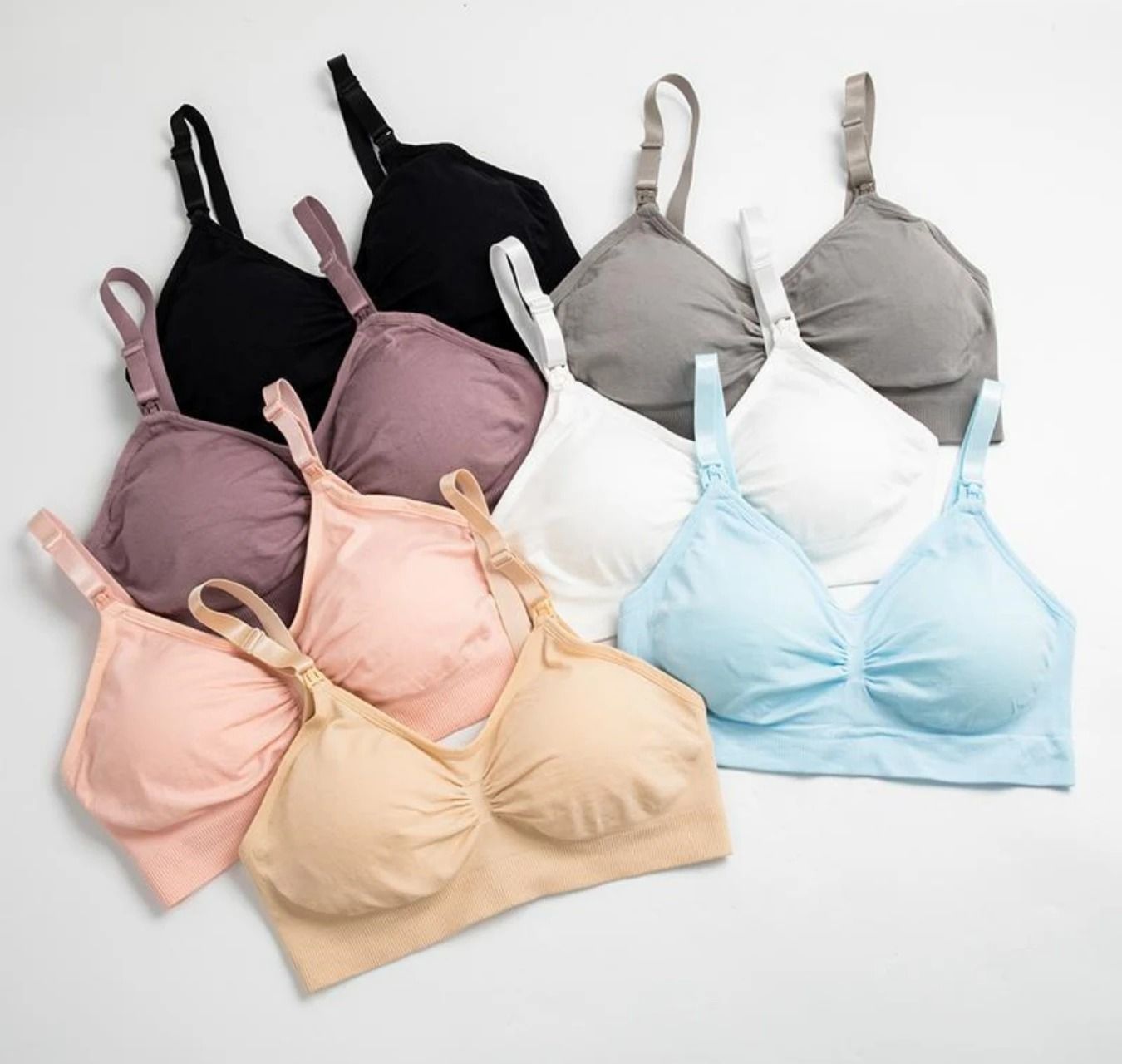 3pcs Breathable Cotton Maternity Nursing Bra Set With Easy Access And Seamless Comfort 1