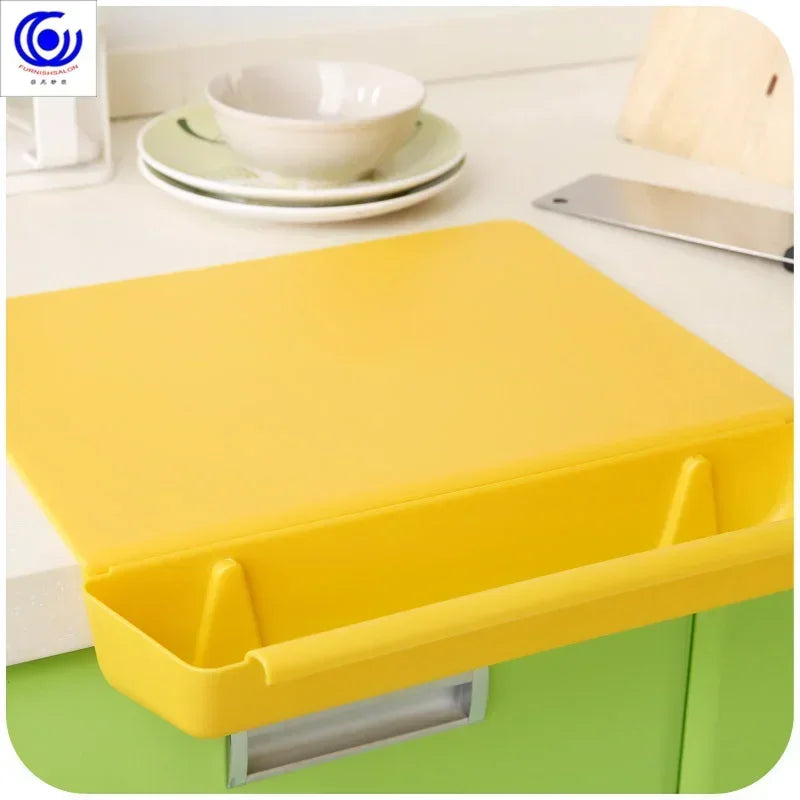 Two in One Cutting Board with Vegetable Slot, Candy Color Kitchen Storage, Plastic Thickened Fruit Cutting Board