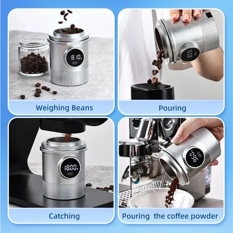 LCD Rechargeable Digital Weight Scale 500g, Electronic Coffee Weighing Tool, Accurate Scale for 58mm Espresso Handle