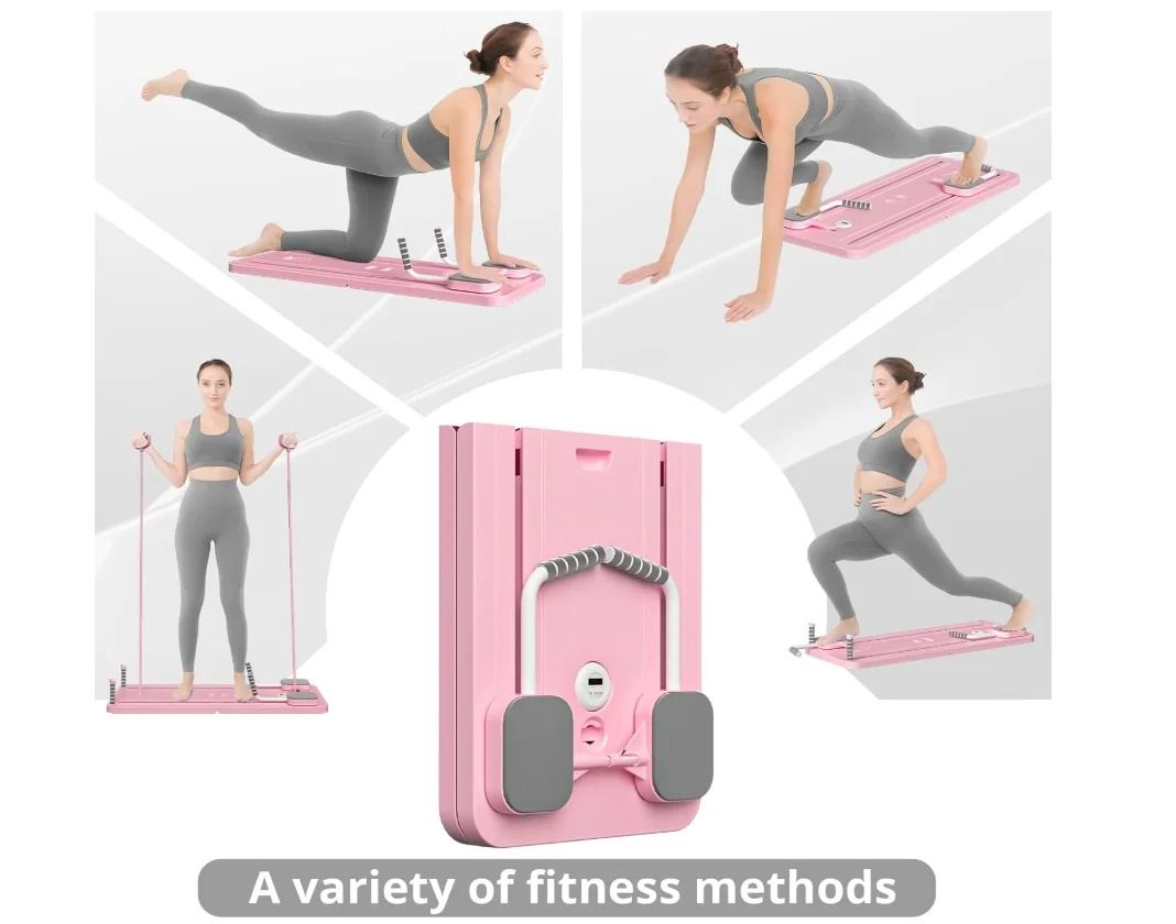 Adjustable Pilates Push Up And Core Training Board With Resistance Bands For Home Workouts 3
