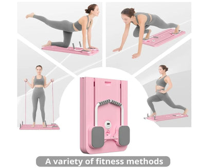Adjustable Pilates Push Up And Core Training Board With Resistance Bands For Home Workouts 3