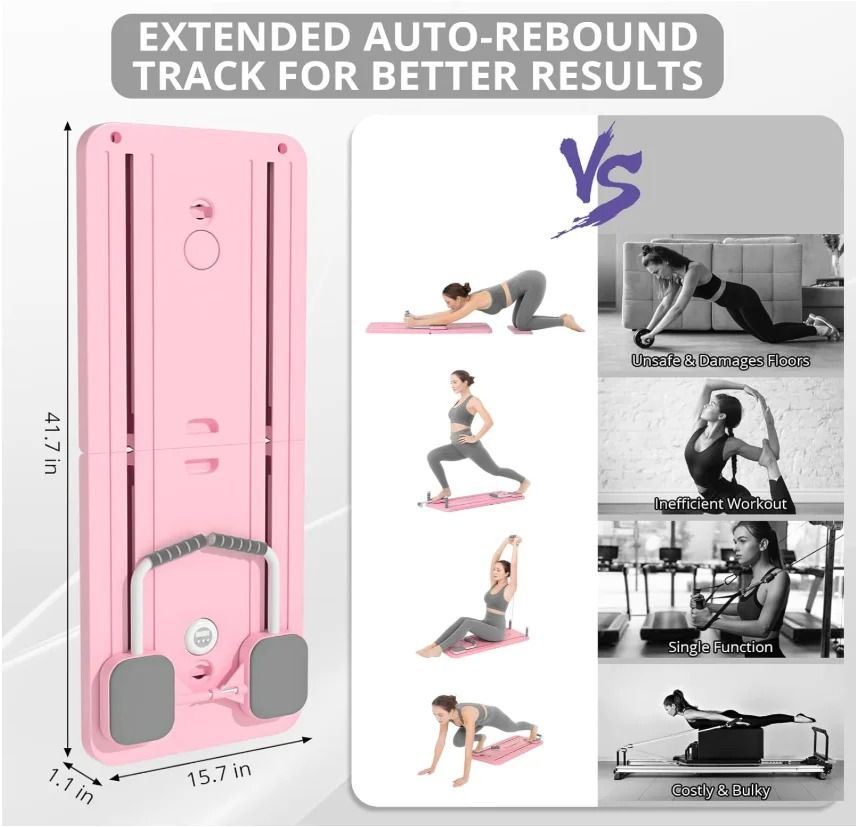 Adjustable Pilates Push Up And Core Training Board With Resistance Bands For Home Workouts 5