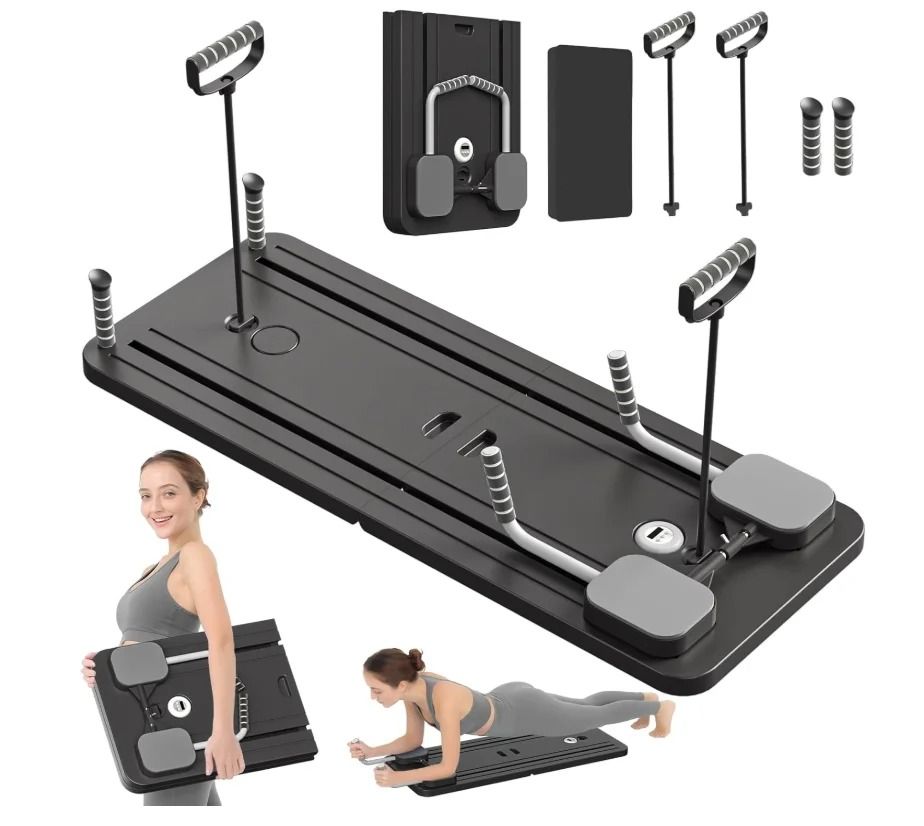 Adjustable Pilates Push Up And Core Training Board With Resistance Bands For Home Workouts 6