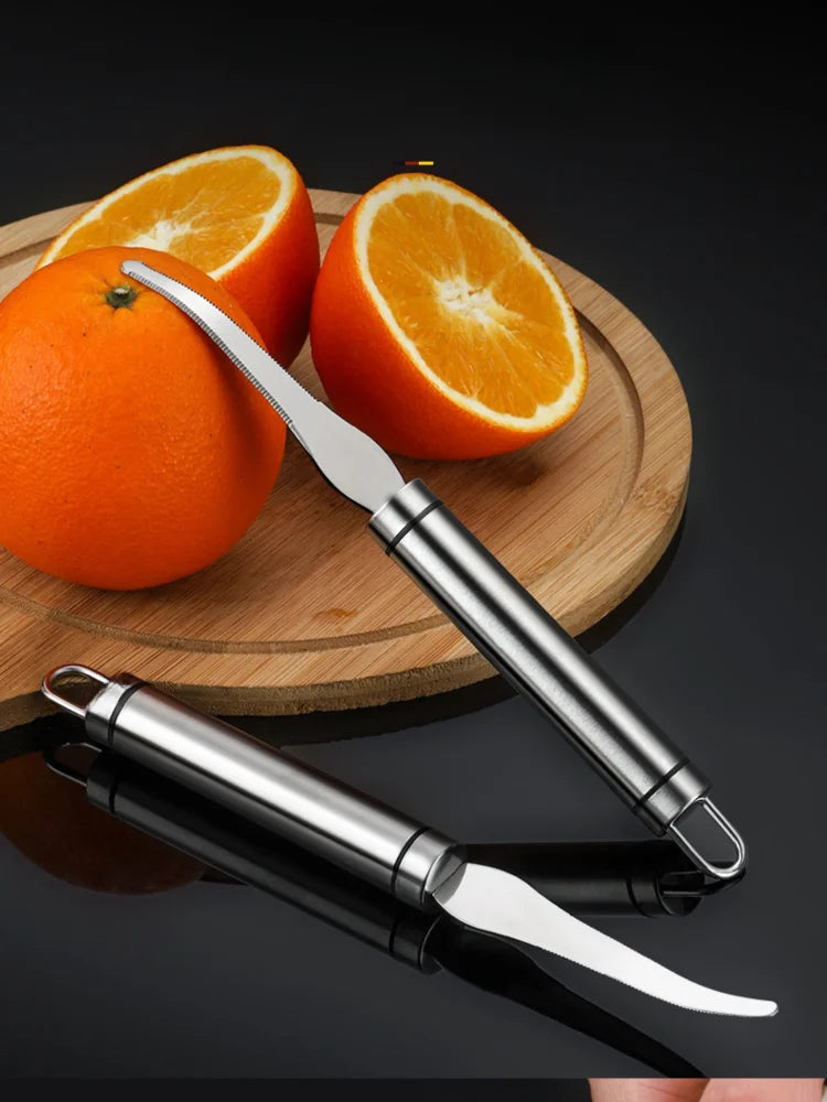Citrus Peeler Knife for Orange Lemon Grapefruit, Manual Stainless Steel Corer Cutter, Kitchen Fruit Peeling Tool