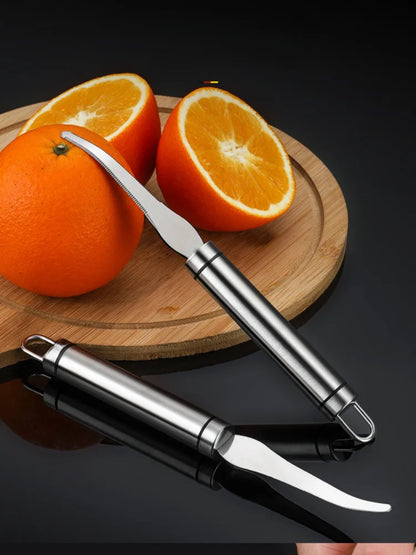 Citrus Peeler Knife for Orange Lemon Grapefruit, Manual Stainless Steel Corer Cutter, Kitchen Fruit Peeling Tool