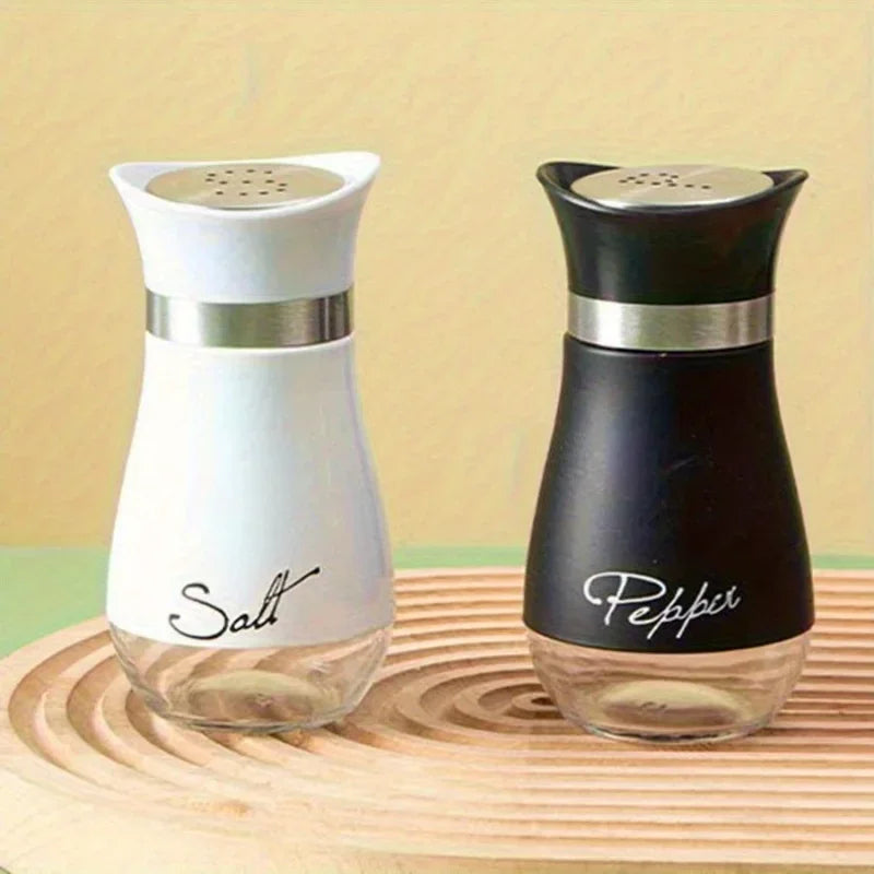 Glass Seasoning Shaker Bottles, Spice Storage Jars, BBQ Condiment Jar Salt Pepper Boxes for Kitchen Tools Organizer