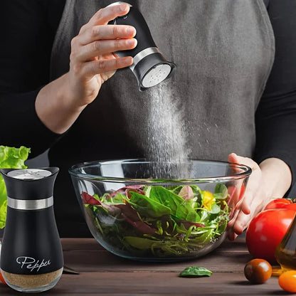 Glass Seasoning Shaker Bottles, Spice Storage Jars, BBQ Condiment Jar Salt Pepper Boxes for Kitchen Tools Organizer