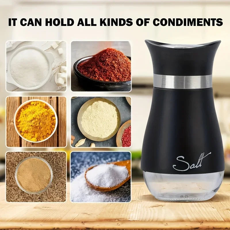 Glass Seasoning Shaker Bottles, Spice Storage Jars, BBQ Condiment Jar Salt Pepper Boxes for Kitchen Tools Organizer