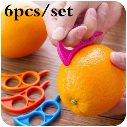 Orange Peeler and Citrus Fruit Stripper, Easy Opener Lemon Slicer, Kitchen Knife Gadget Set Random Color