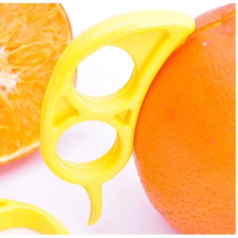 Orange Peeler and Citrus Fruit Stripper, Easy Opener Lemon Slicer, Kitchen Knife Gadget Set Random Color