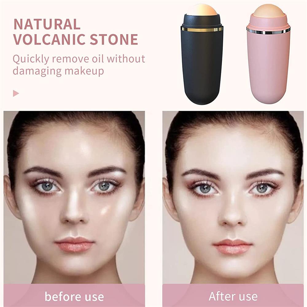 Face Oil Absorbent Volcanic Roller Portable Reusable Oil Control Balance Skin Prevent Acne Instant  1