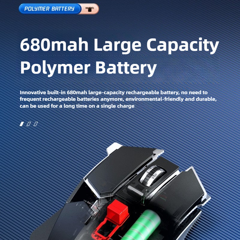 Wireless 2.4G Gaming Mouse RGB, Silent Rechargeable Mechanical E-sports Mouse for Computer, Laptop Use