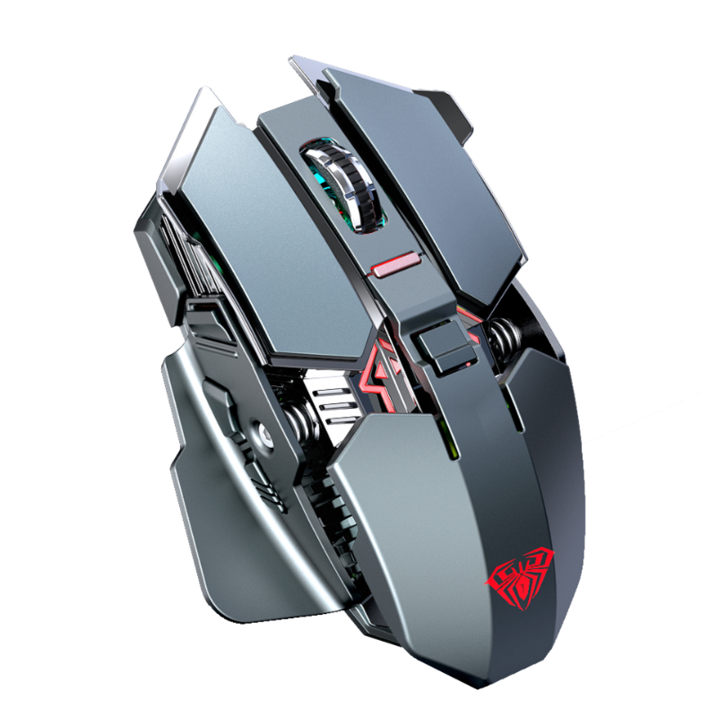 Wireless 2.4G Gaming Mouse RGB, Silent Rechargeable Mechanical E-sports Mouse for Computer, Laptop Use