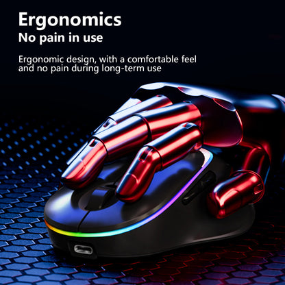 Light Emitting Wireless Bluetooth Mouse Rechargeable, Type C Interface, Dual Side Use, 3 Channel Switching Mode
