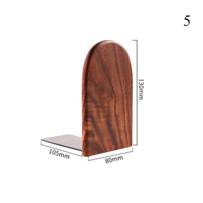 Nature Wooden Bookends, Desktop Bookshelf Desk Organizer for Office & Home, Sturdy Wood Book Ends for Storage Decoration