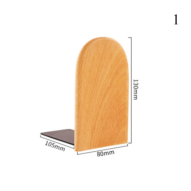 Nature Wooden Bookends, Desktop Bookshelf Desk Organizer for Office & Home, Sturdy Wood Book Ends for Storage Decoration