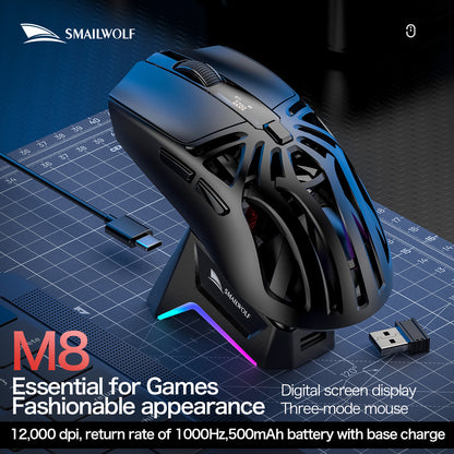 M8 Bluetooth Wireless E-Sports Gaming Mouse, Macro Programming, Lightweight Three Mode Connection