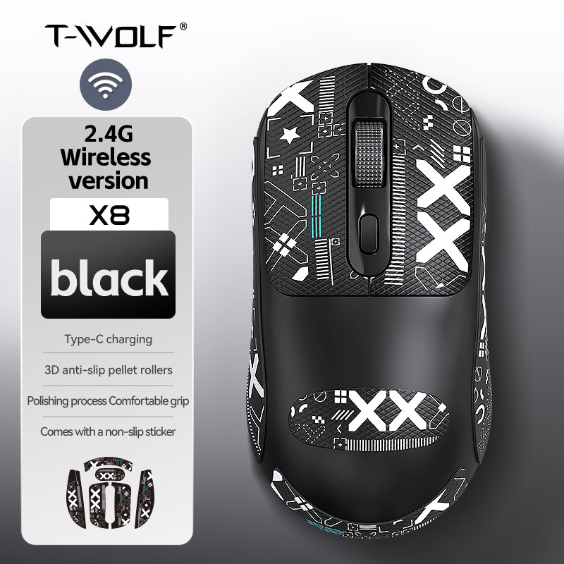 RGB Backlight 2.4G Wireless Mouse for Laptop, Free Non Slip Stickers, Business Office Use, PC Computer Accessory