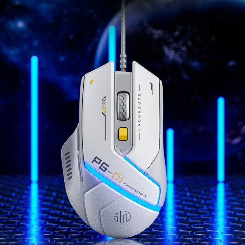 Wired Gaming Mouse RGB, Macro Programmable, 6 Button Computer Mouse, 1000Hz High Polling Rate
