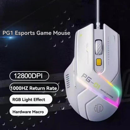 Wired Gaming Mouse RGB, Macro Programmable, 6 Button Computer Mouse, 1000Hz High Polling Rate