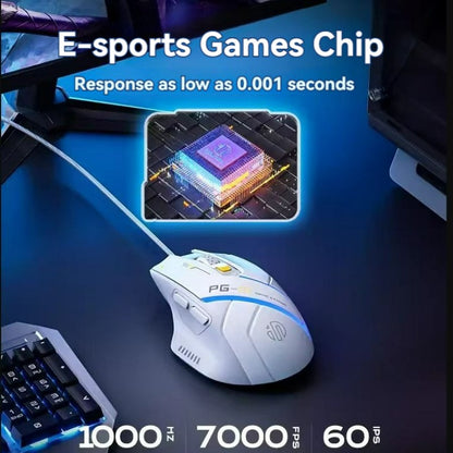 Wired Gaming Mouse RGB, Macro Programmable, 6 Button Computer Mouse, 1000Hz High Polling Rate