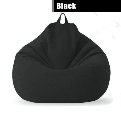 Cotton Linen Bean Bag Chair Cover Unfilled Pouf Ottoman Floor Lounger 10