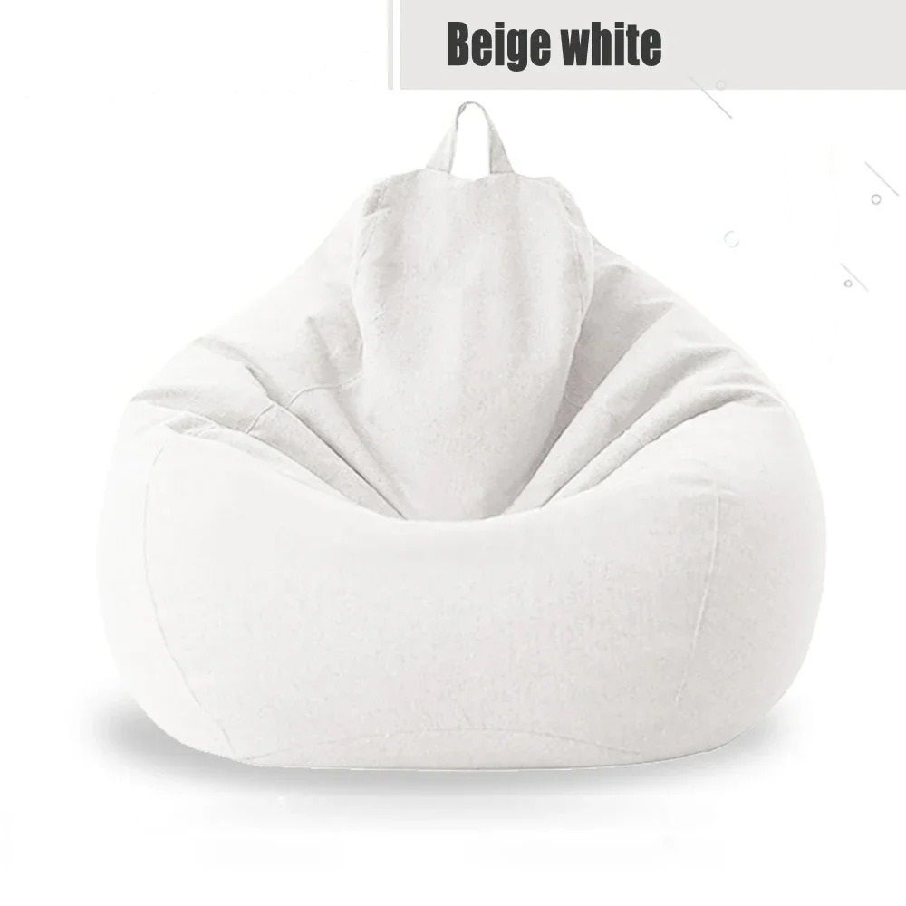 Cotton Linen Bean Bag Chair Cover Unfilled Pouf Ottoman Floor Lounger 5