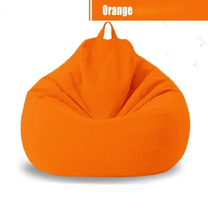 Cotton Linen Bean Bag Chair Cover Unfilled Pouf Ottoman Floor Lounger 6