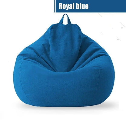 Cotton Linen Bean Bag Chair Cover Unfilled Pouf Ottoman Floor Lounger 8