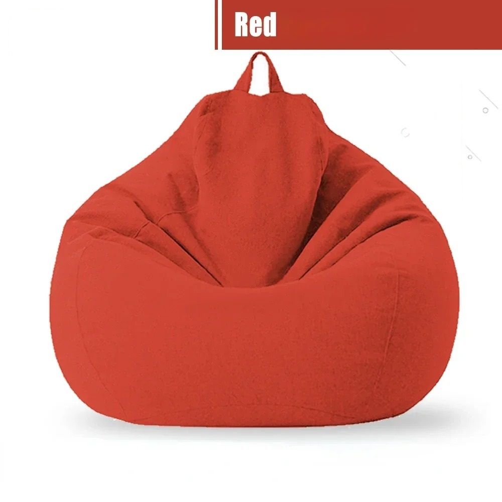 Cotton Linen Bean Bag Chair Cover Unfilled Pouf Ottoman Floor Lounger 14