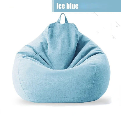 Cotton Linen Bean Bag Chair Cover Unfilled Pouf Ottoman Floor Lounger 15
