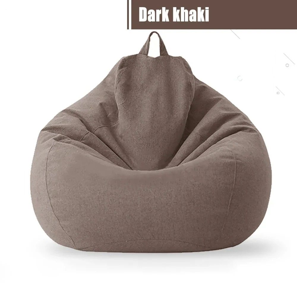 Cotton Linen Bean Bag Chair Cover Unfilled Pouf Ottoman Floor Lounger 19