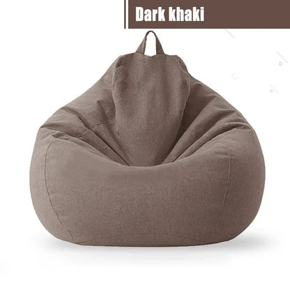 Cotton Linen Bean Bag Chair Cover Unfilled Pouf Ottoman Floor Lounger 19