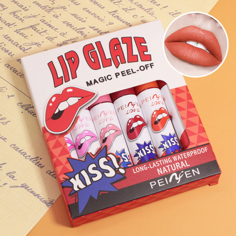 Tear Off Lip Gloss, Liquid Lip Glaze, Smudge Proof Lip Tint, Fade Resistant, Nonstick Cup, Full Coverage Tint