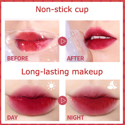 Tear Off Lip Gloss Liquid Lip Glaze Smudge Proof Lip Tint Fade Resistant Nonstick Cup Full Coverage 1